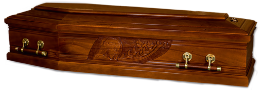 Head of Christ Solid Mahogany Coffin